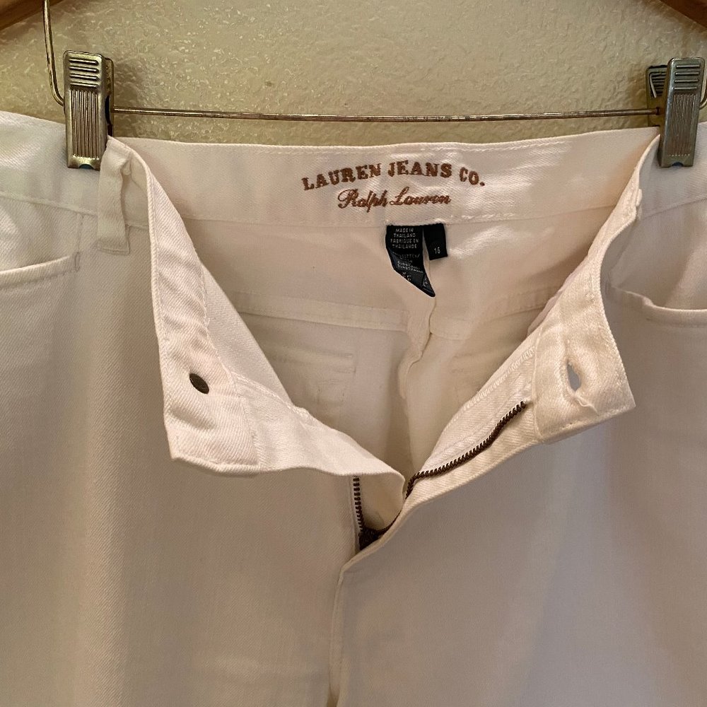 NWOT RALPH LAUREN WHITE JEANS, WIDE LEG,16